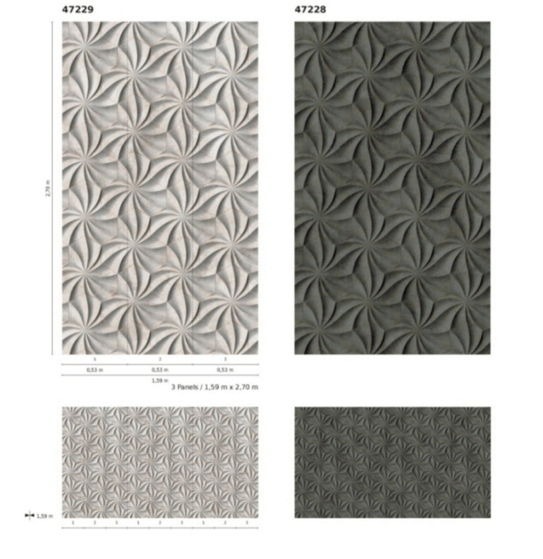  Fototapete Vlies 3D Grafisch Geometrisch Anthrazit 47228