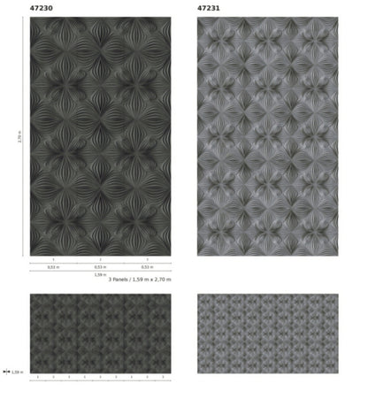  Fototapete Vlies 3D Grafisch Geometrisch Grau 47231