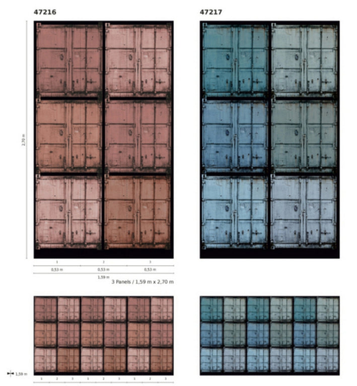  Fototapete Vlies Container Schiff Metall Rot-braun 47216
