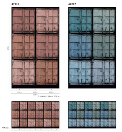  Fototapete Vlies Container Schiff Metall Rot-braun 47216