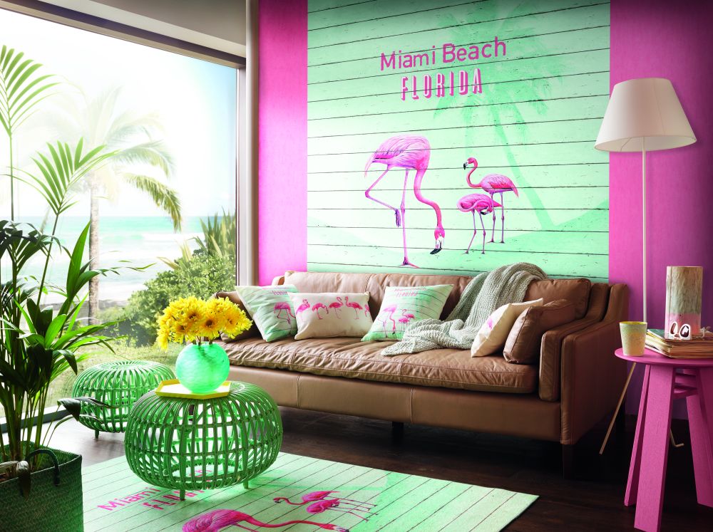  Fototapete Vlies Flamingo Miami Beach Florida 225x300cm