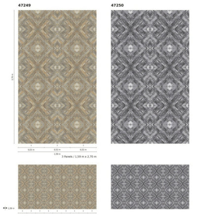  Fototapete Vlies Grafisch Holz-Optik Grau Weiß 47250