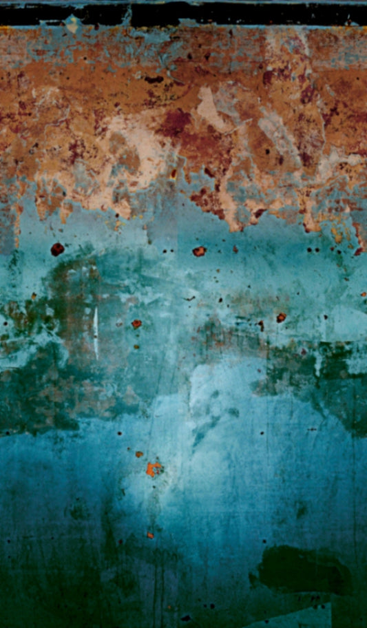  Fototapete Vlies Industrial Beton-Optik Blau Grün 47227