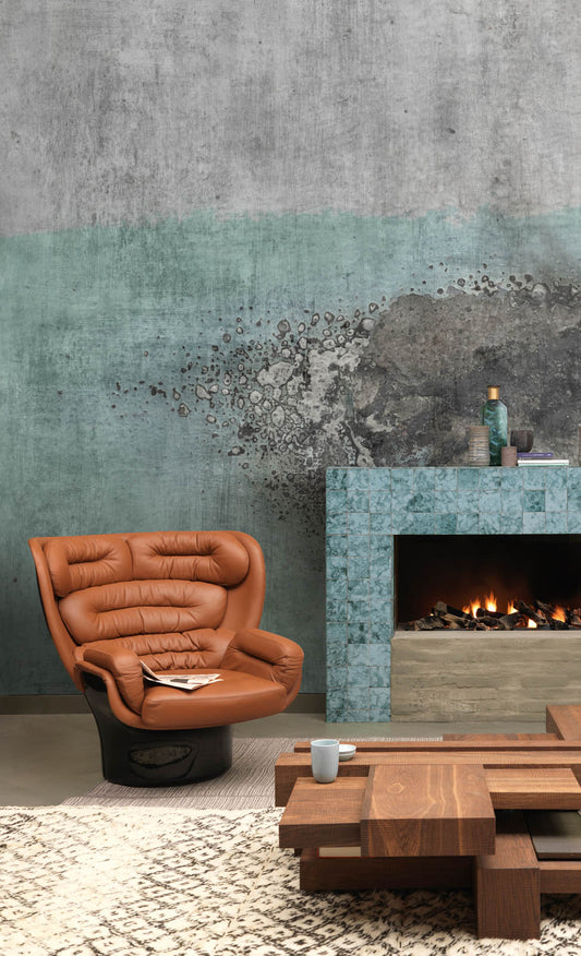  Rasch Fototapete Vlies 429732 Beton Industrial Grau Petrol
