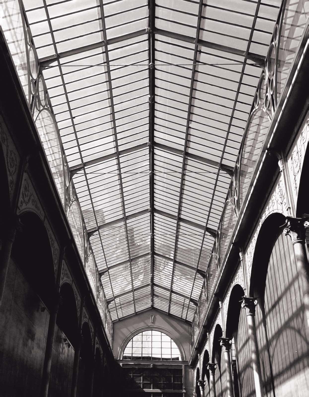  Rasch Fototapete Vlies 940923 Glasdach Fabrik Schwarz Weiß