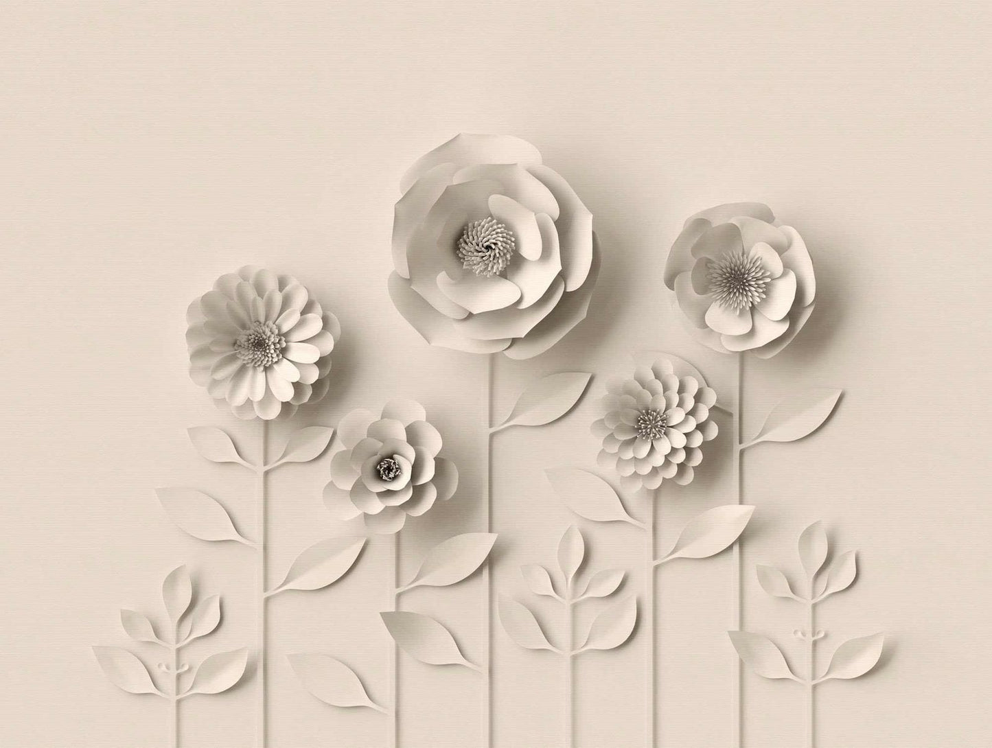 A.S. Creation Fototapeten 3D Floral Blumen Grau Vlies 38293-1