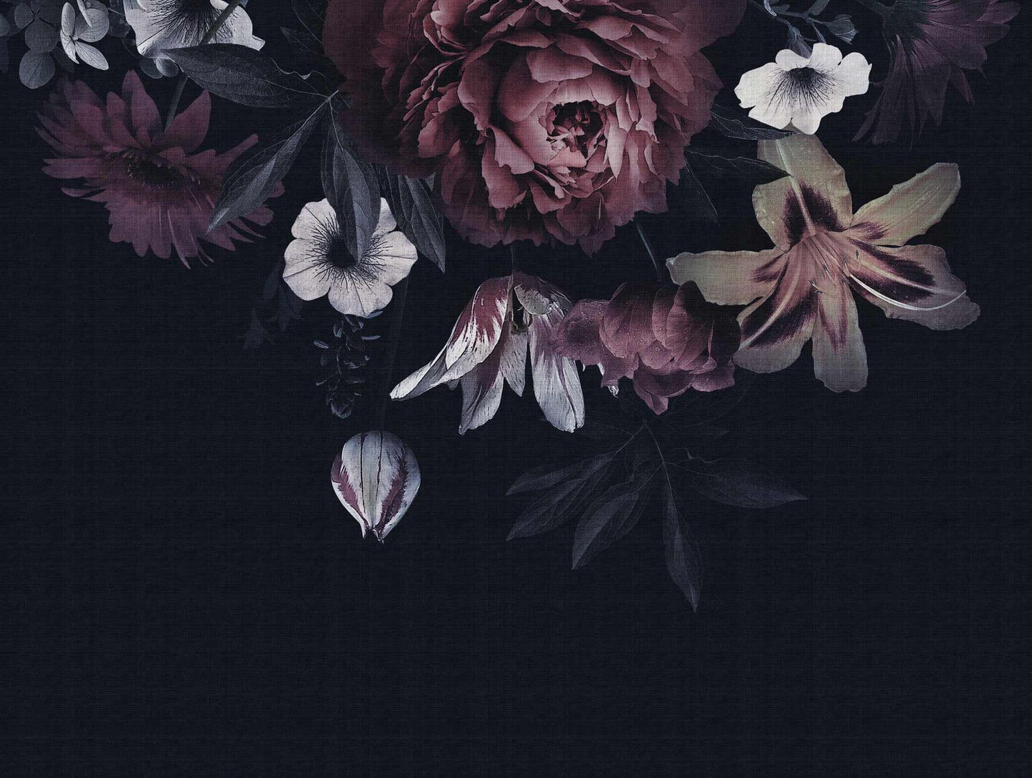 A.S. Creation Fototapeten Floral Blumen Blüten Schwarz Violett 38279-1