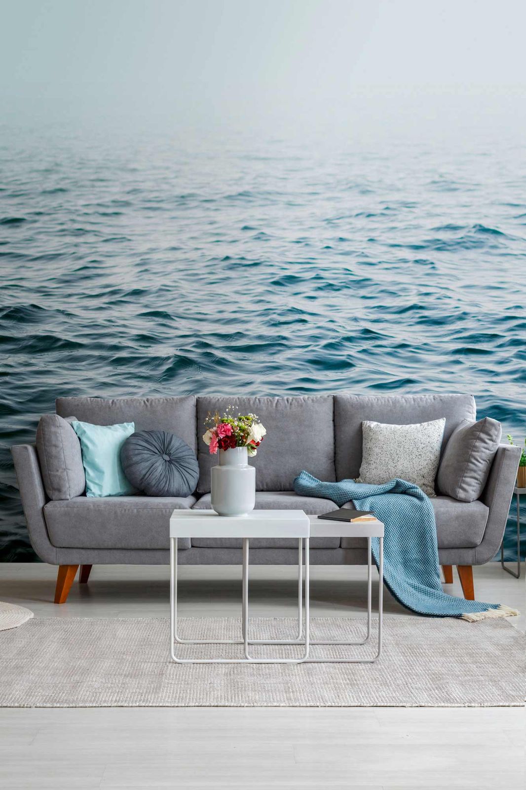 A.S. Creation Fototapeten Wellen Meer Wasser Blau Weiß Vlies 38258-1