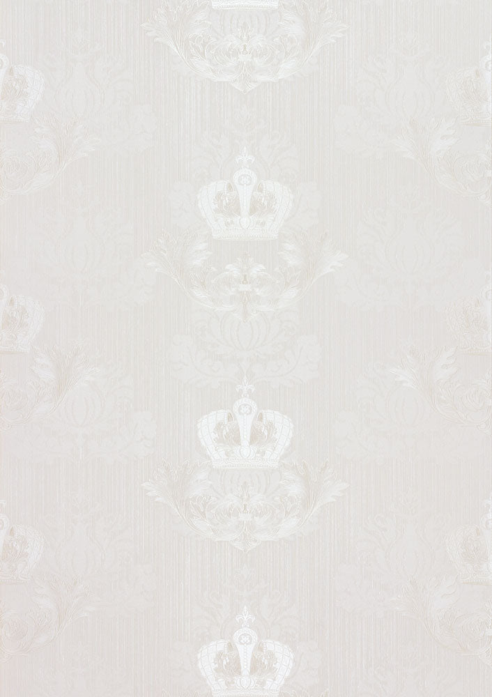  Glööckler Tapete Vlies Krone Barock Weiß Glanz 54857