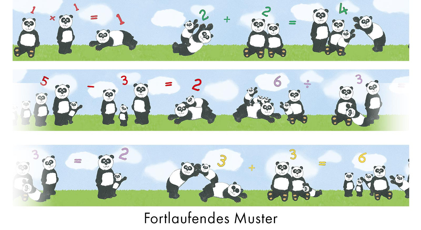  Kinderbordüre Panda Zahlen Blau Grün Jonas Kötz 46517