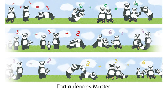  Kinderbordüre Panda Zahlen Blau Grün Jonas Kötz 46517