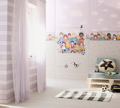  Kindertapete Breite Streifen Rosa Weiß Jonas Kötz 31103