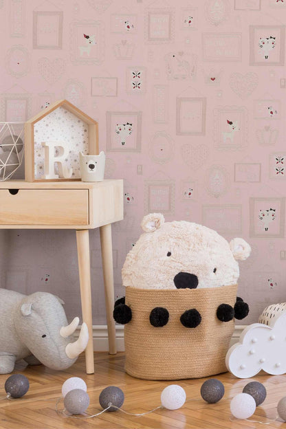 A.S. Creation Kindertapete Einhorn Herz Rosa Weiß Glitzer 36991-2