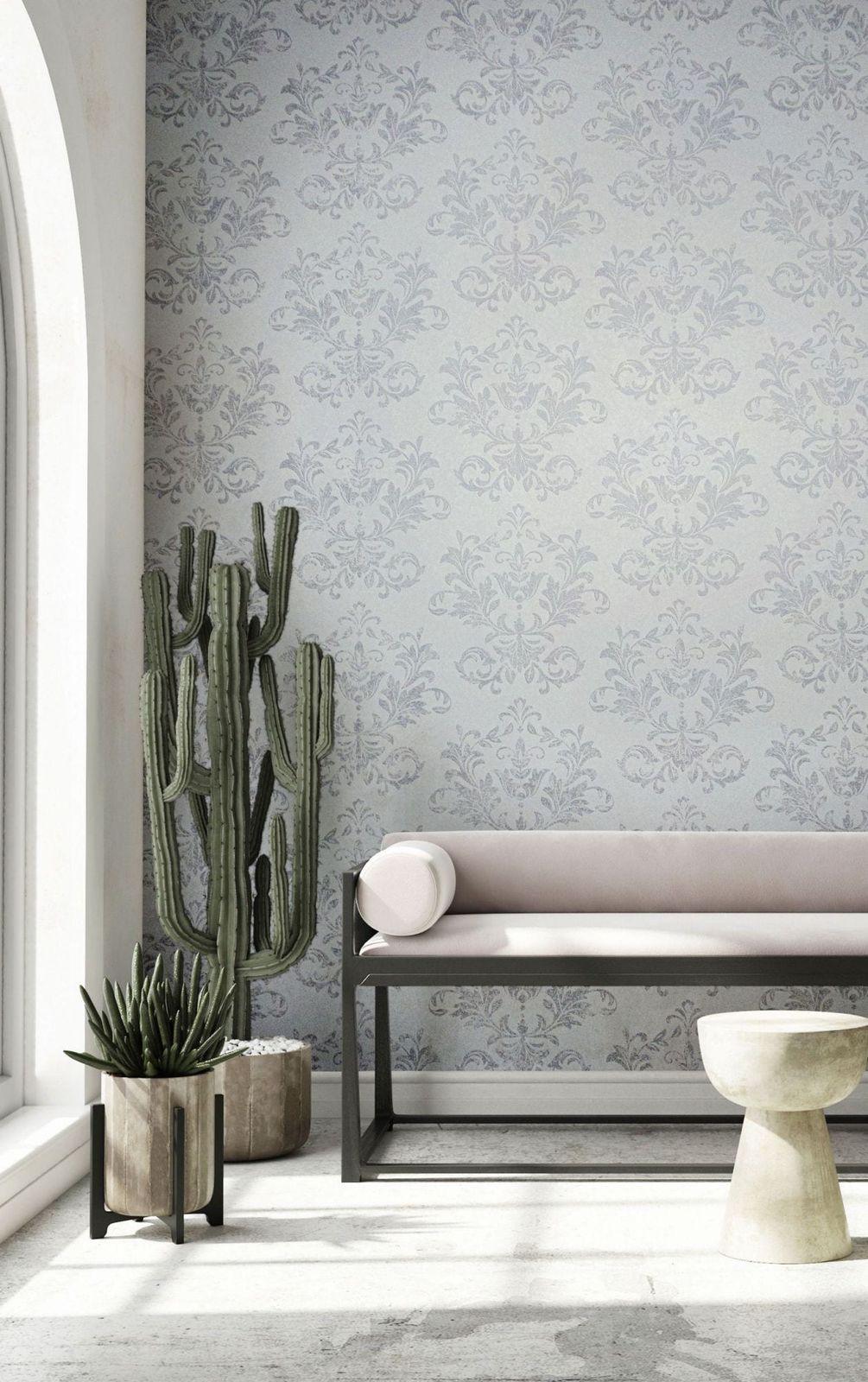  Marburg Vliestapete Grau Damast 34014 Habitat