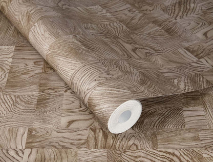  Vliestapete Rasch 751659 Holz Optik Geometrisch Braun Grau