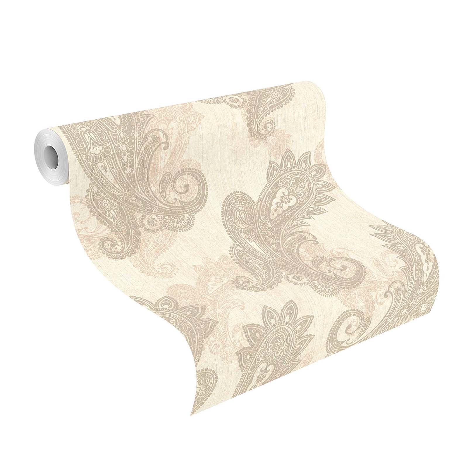  Vliestapete Rasch 746419 Ornamente Weiß Silber Metallic