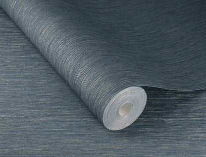  Vliestapete Rasch Blau Gold Einfarbig Linien 844436