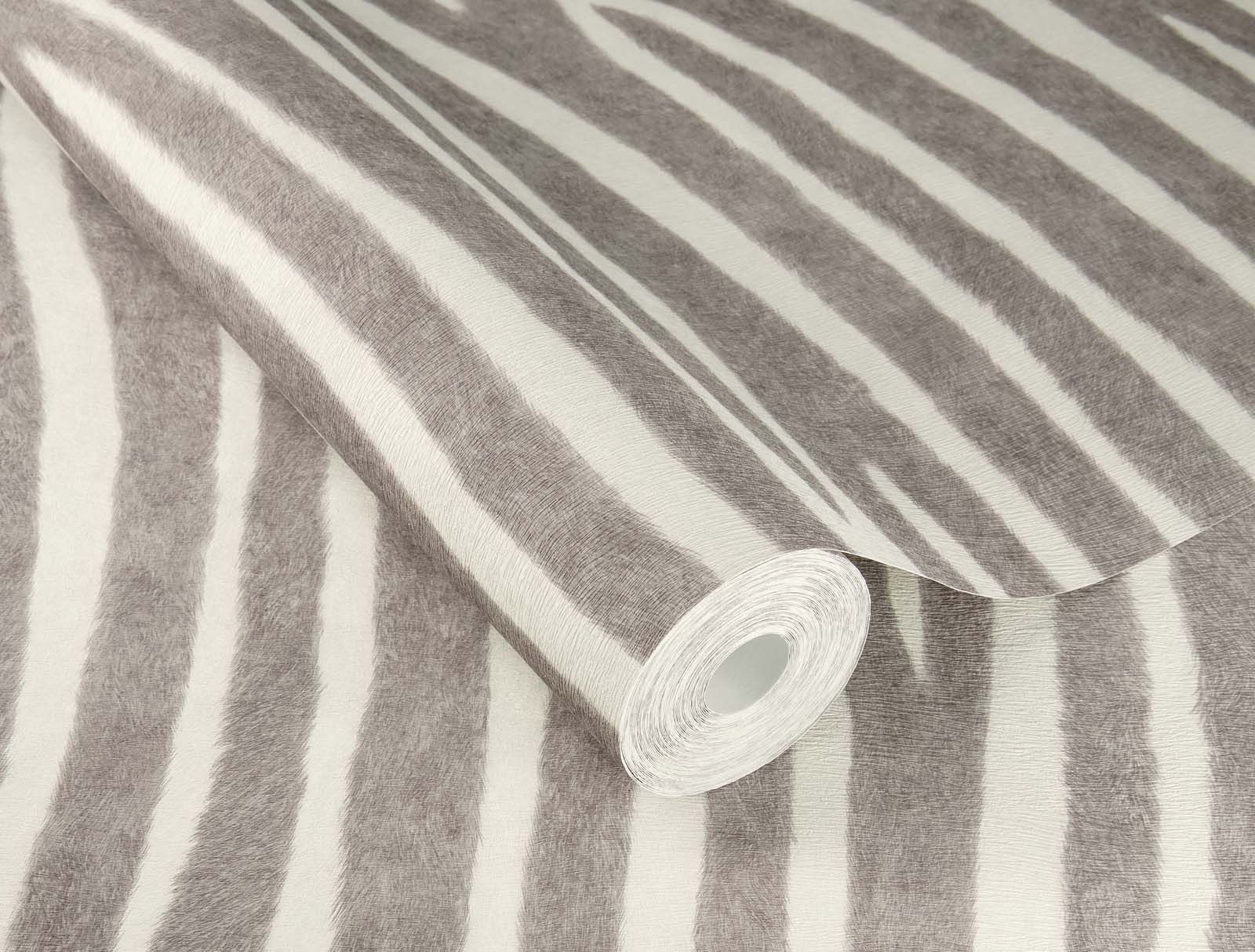  Vliestapete Rasch 751734 Felloptik Zebra Grau Weiß
