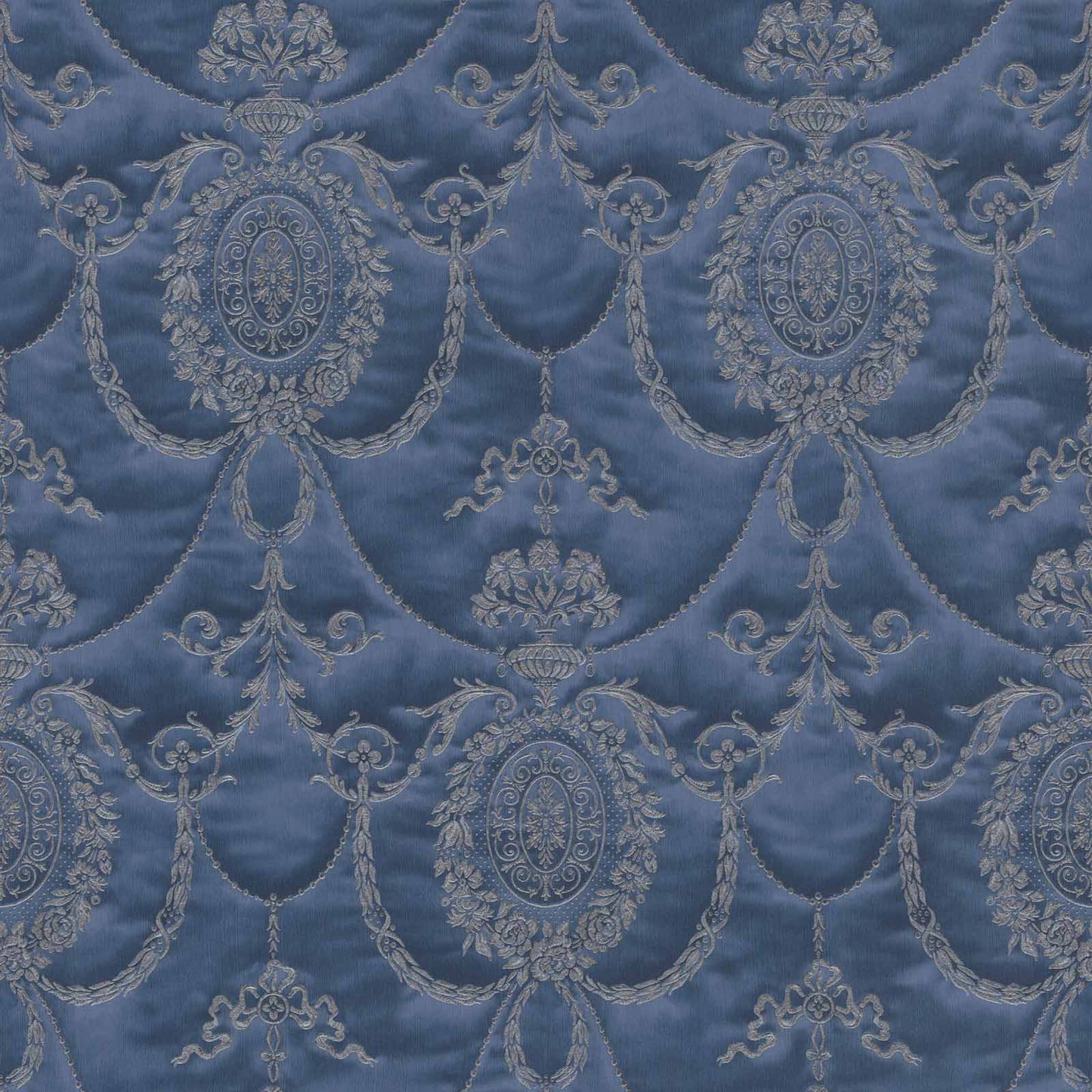  Satintapete Barock Blau Gold Glanz Rasch Trianon 532159