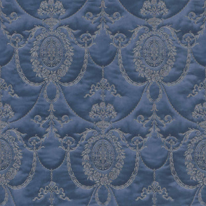  Satintapete Barock Blau Gold Glanz Rasch Trianon 532159