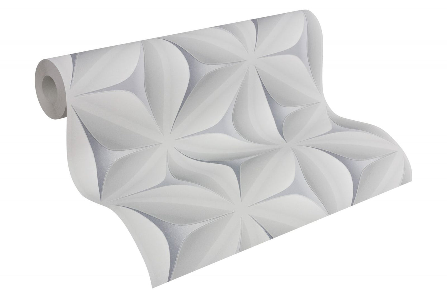 A.S. Creation Tapete Vlies 3D-Optik Blumen Aquarell Blaugrau 96042-1