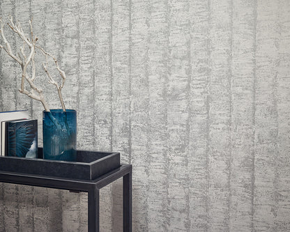  Tapete Kretschmer Deluxe Streifen Silber Weiß Glanz 41001-50