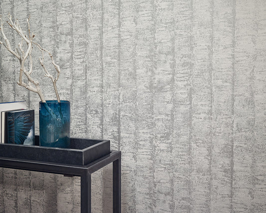  Tapete Kretschmer Deluxe Streifen Silber Weiß Glanz 41001-50