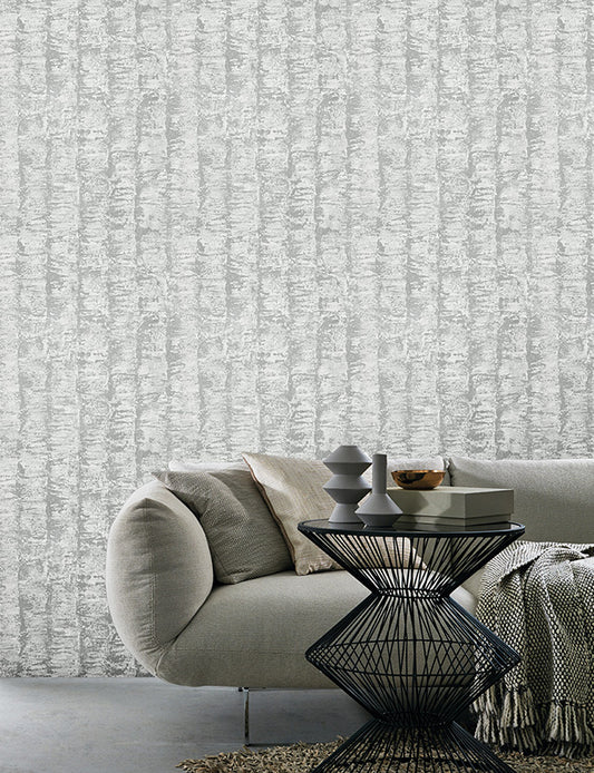  Tapete Kretschmer Deluxe Streifen Silber Weiß Glanz 41001-50