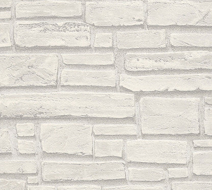 A.S. Creation Vlies Tapete Steinoptik Naturstein Grau Weiss 6623-16