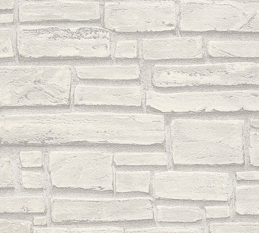 A.S. Creation Vlies Tapete Steinoptik Naturstein Grau Weiss 6623-16