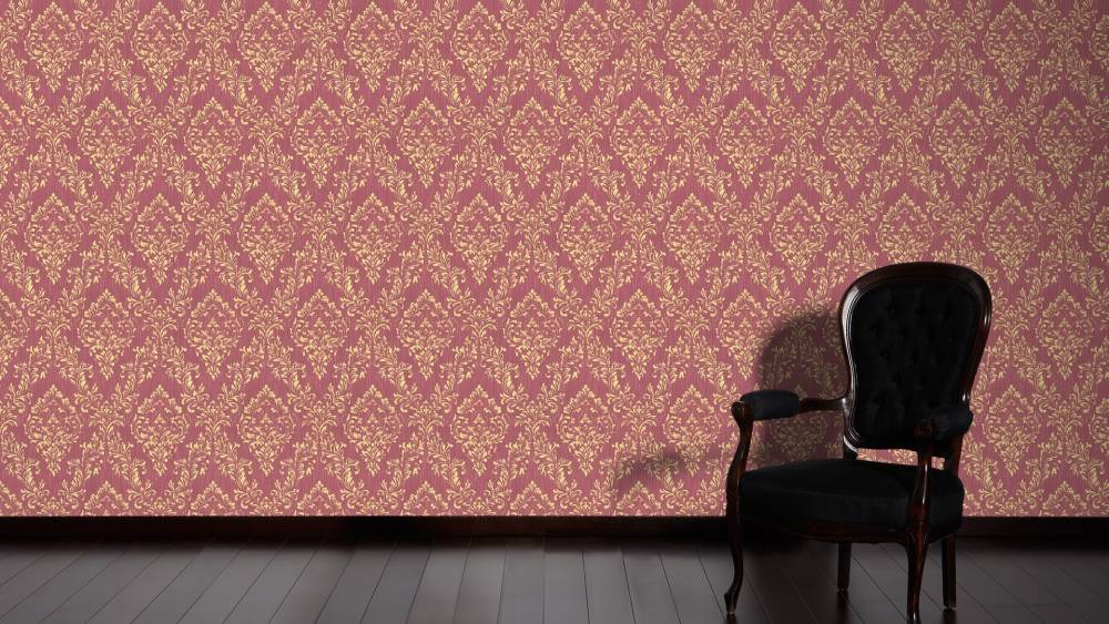  Tapete Textil Barock Hellrot Gold Architects Paper 30659-6