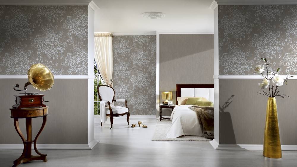  Tapete Textil Floral Taupe Silber Architects Paper 30657-4