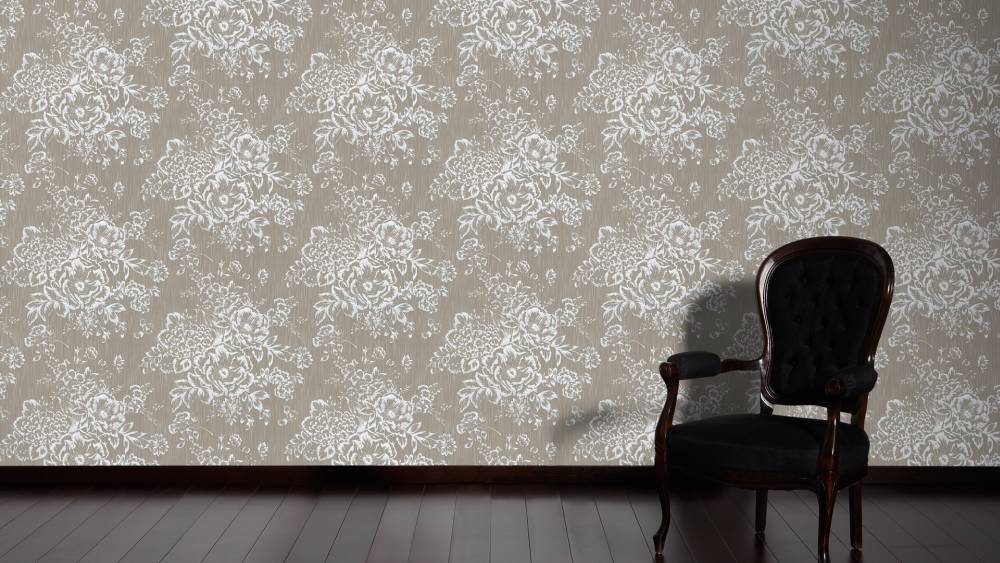  Tapete Textil Floral Taupe Silber Architects Paper 30657-4