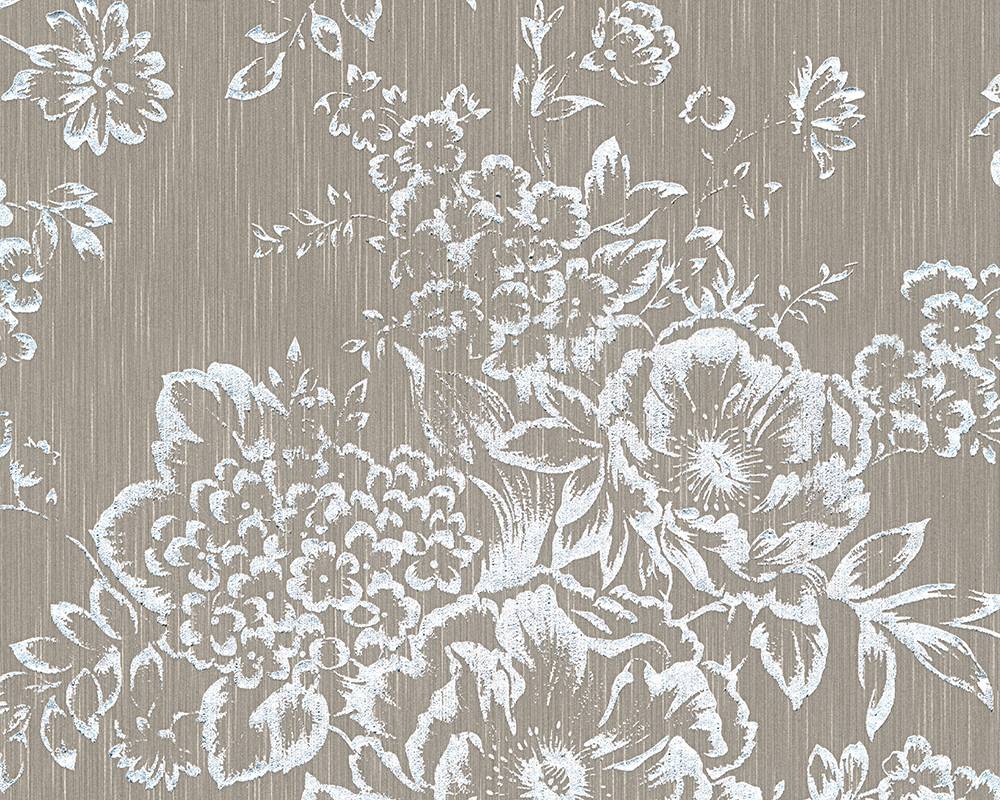  Tapete Textil Floral Taupe Silber Architects Paper 30657-4