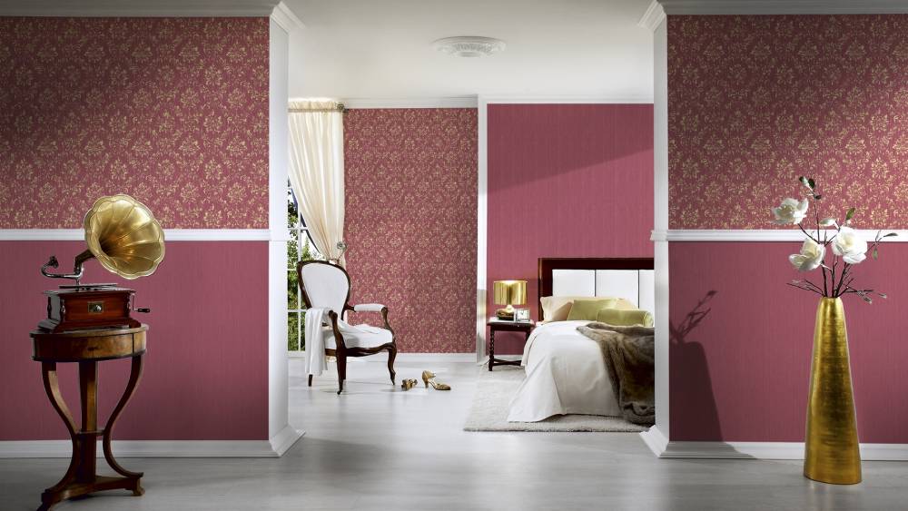  Tapete Textil Vintage Hellrot Gold Architects Paper 30662-6