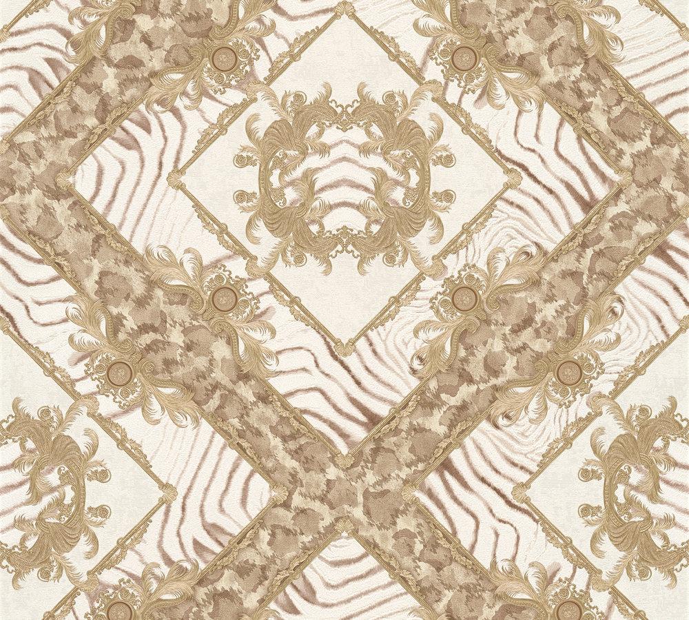  Versace Home Tapete Ornament Zebra Taupe Glanz 34904-1