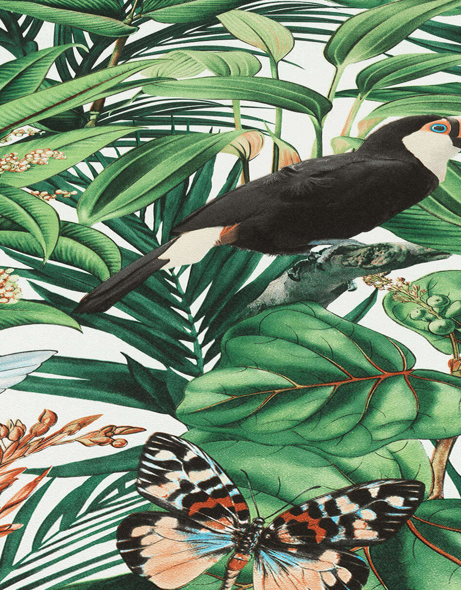  Tapete Vlies 10121-07 Blätter Dschungel Weiß Grün Schwarz