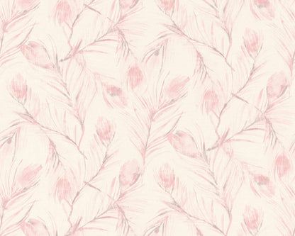 A.S. Creation Tapete Vlies 37367-2 Federn Weiß Rosa Grau Glitzer