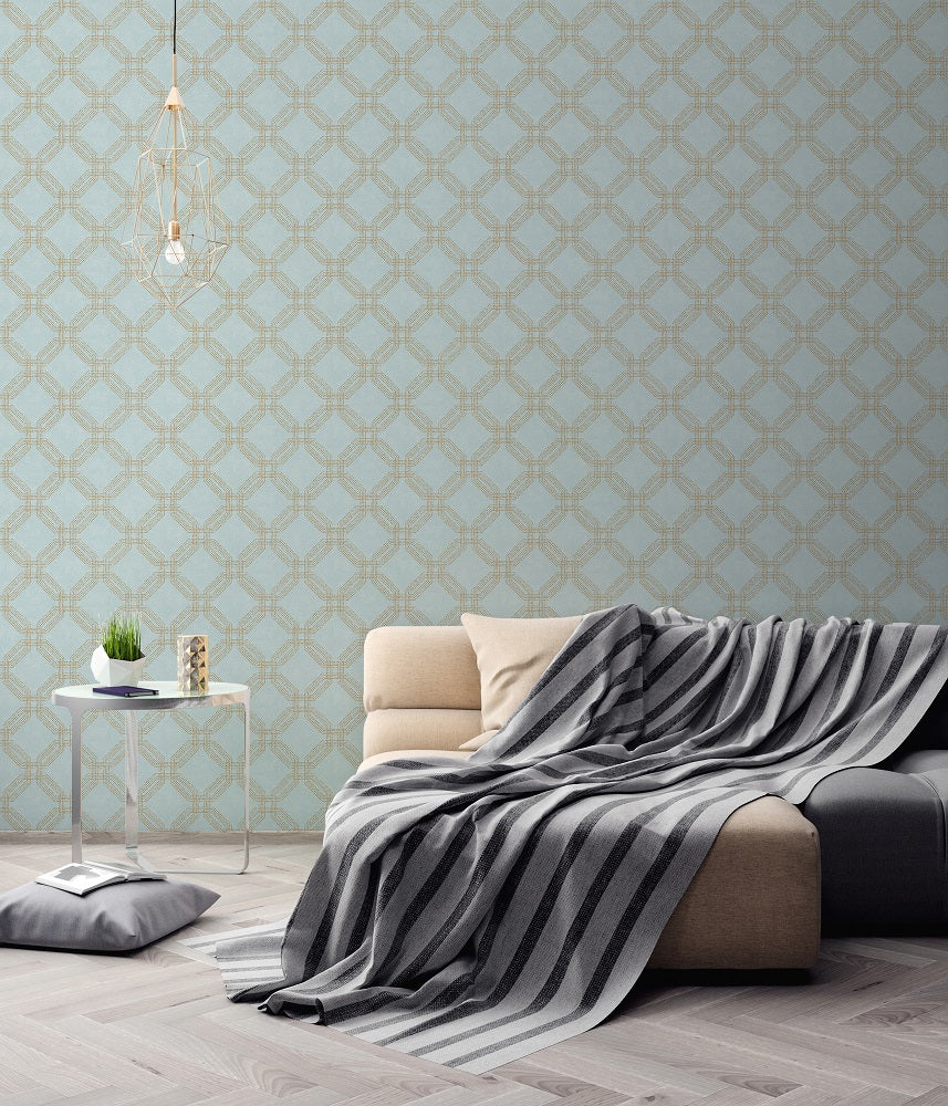 A.S. Creation Tapete Vlies Blaugrau Geflecht-Optik 37477-2 | 374772