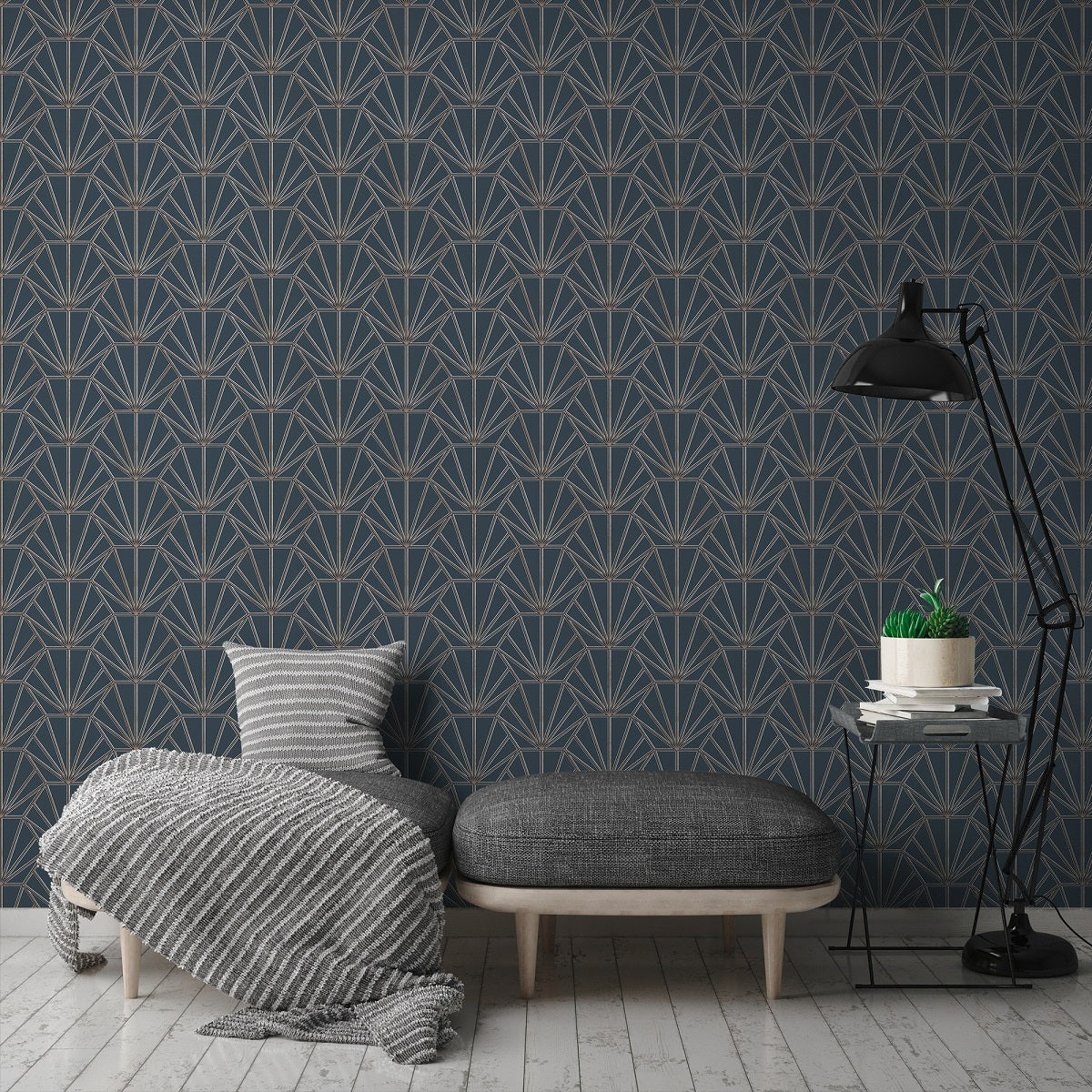A.S. Creation Tapete Vlies 37528-3 Ornamente Blau Weiß Gold Schwarz