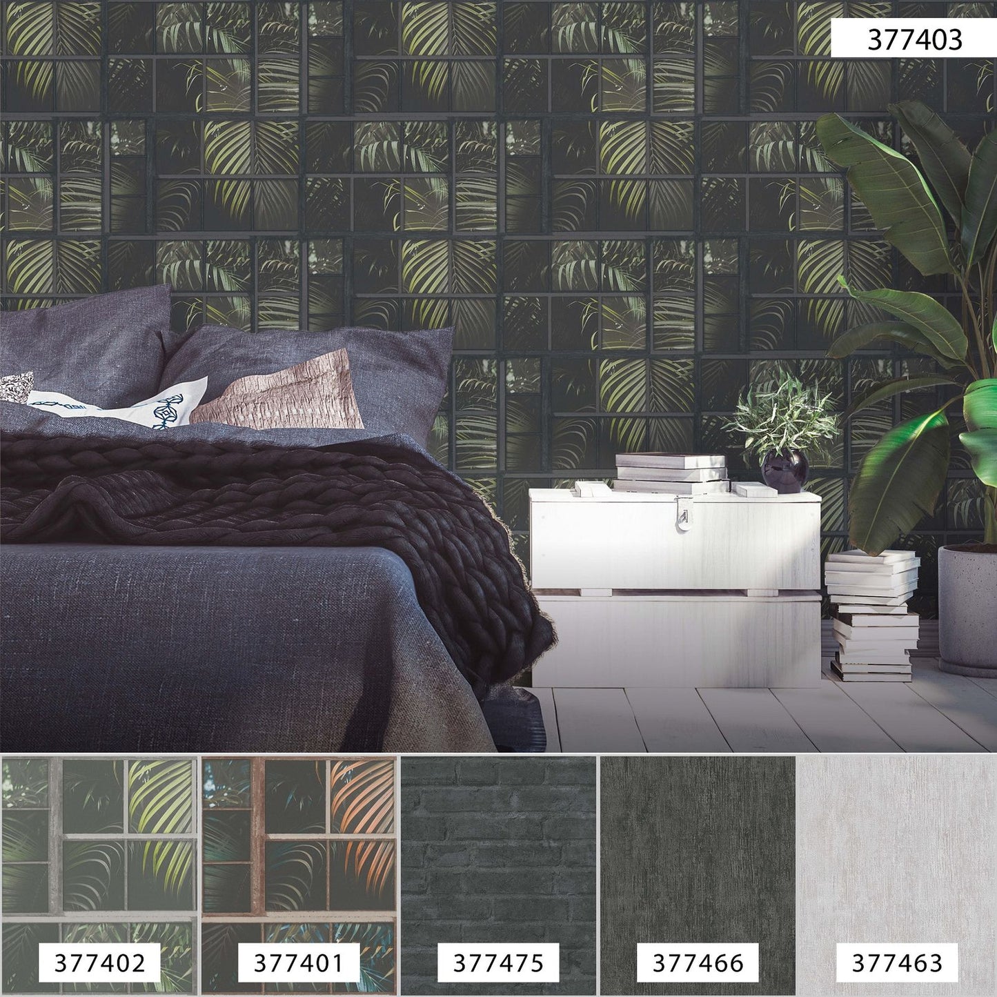 A.S. Creation Tapete Vlies 37740-3 Gitter Floral Schwarz Grün