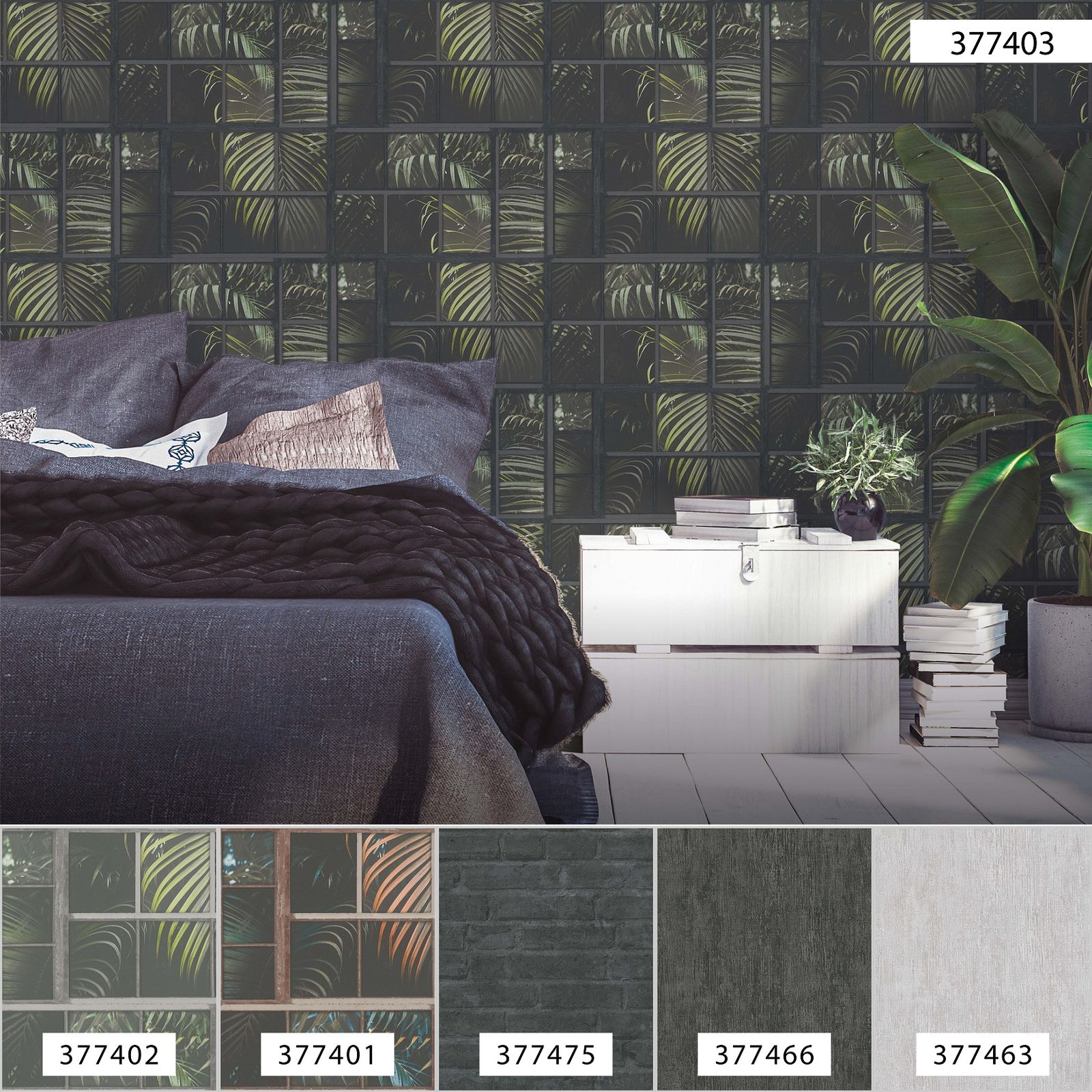 A.S. Creation Tapete Vlies 37740-3 Gitter Floral Schwarz Grün