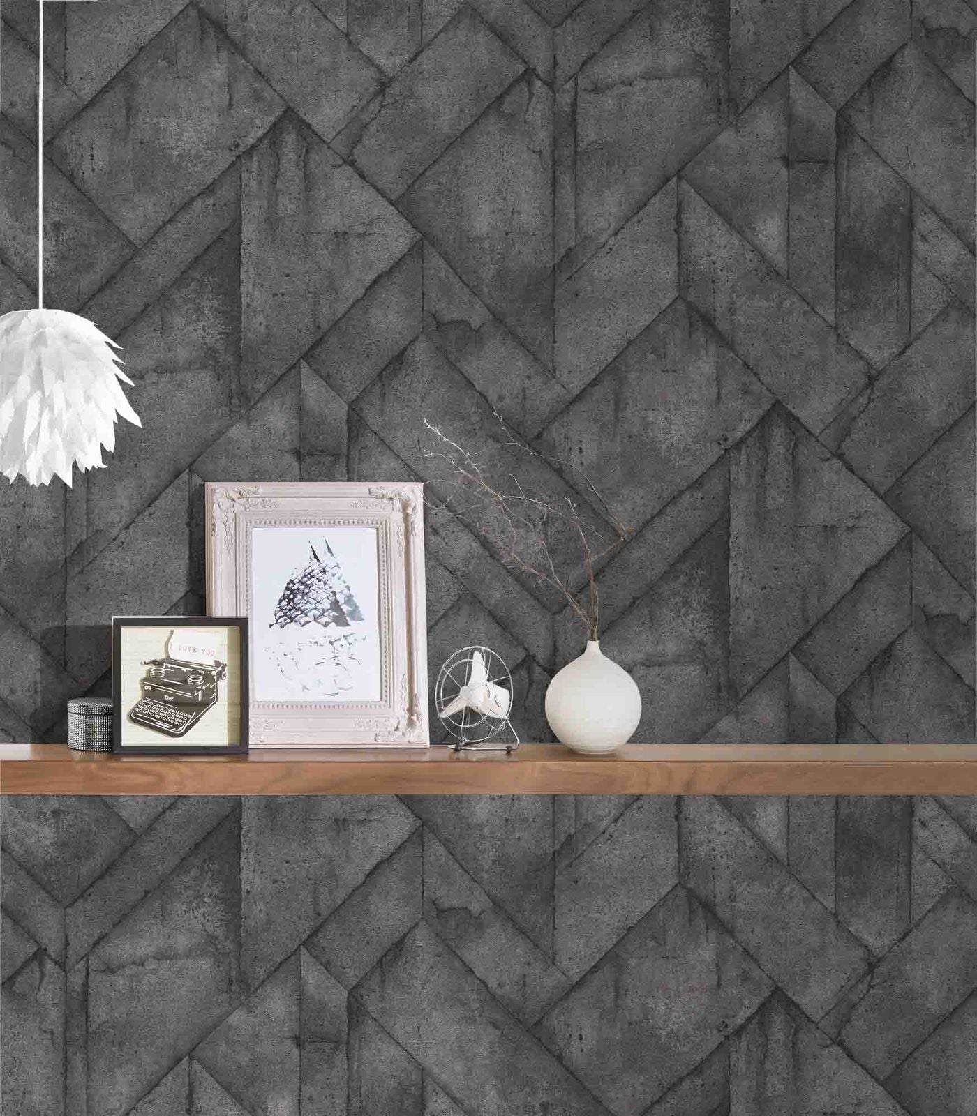 A.S. Creation Tapete Vlies 37741-2 Beton Grafisch Anthrazit