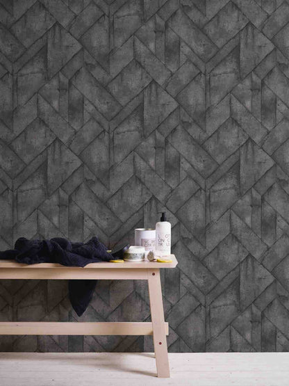 A.S. Creation Tapete Vlies 37741-2 Beton Grafisch Anthrazit