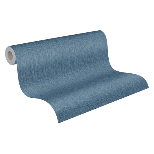 A.S. Creation Tapete Vlies 37952-1 Texturiert Einfarbig Blau Schwarz