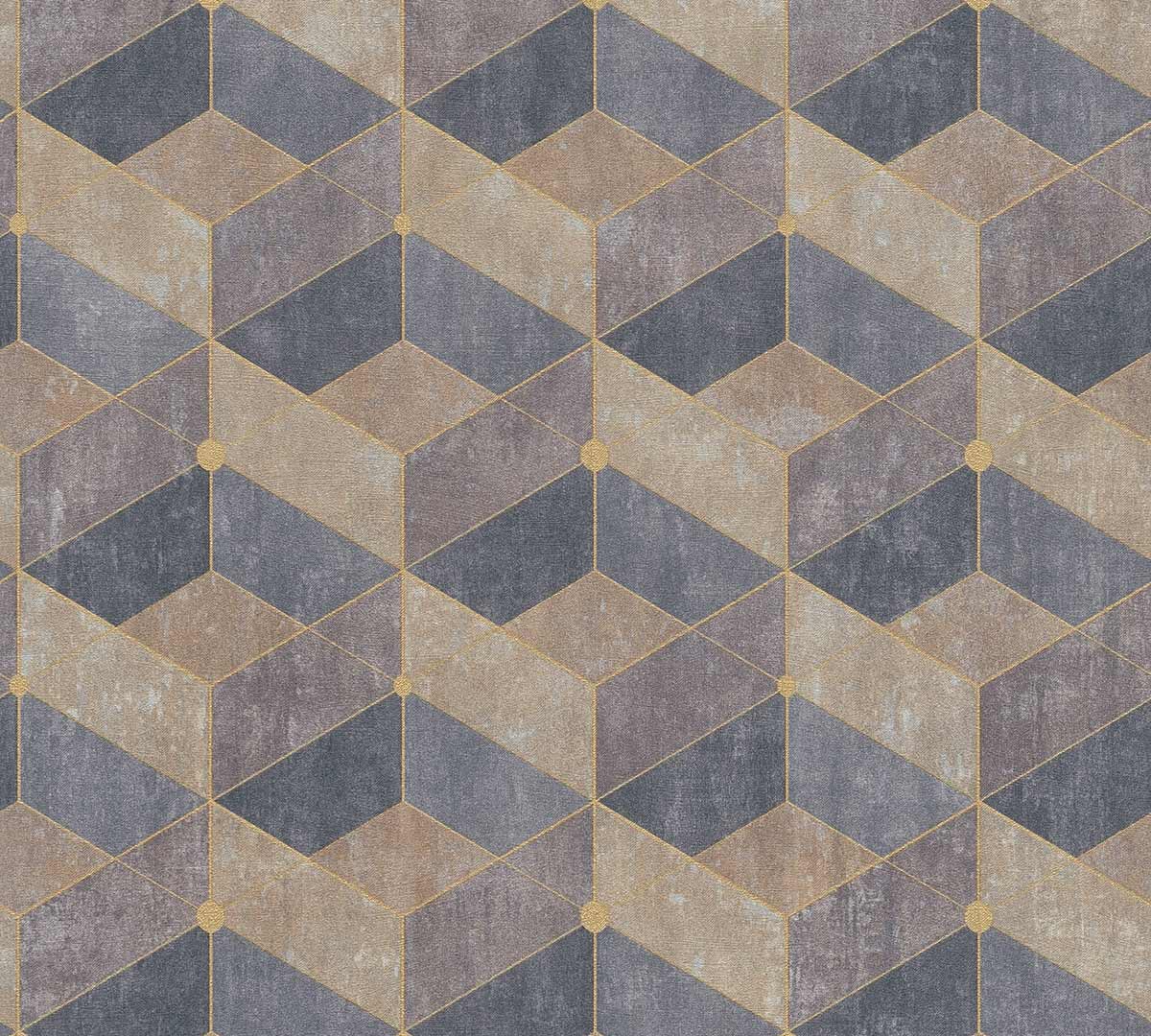  Tapete Vlies 3D-Effekt Grafisch Beige Gold 38202-2