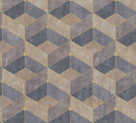  Tapete Vlies 3D-Effekt Grafisch Beige Gold 38202-2