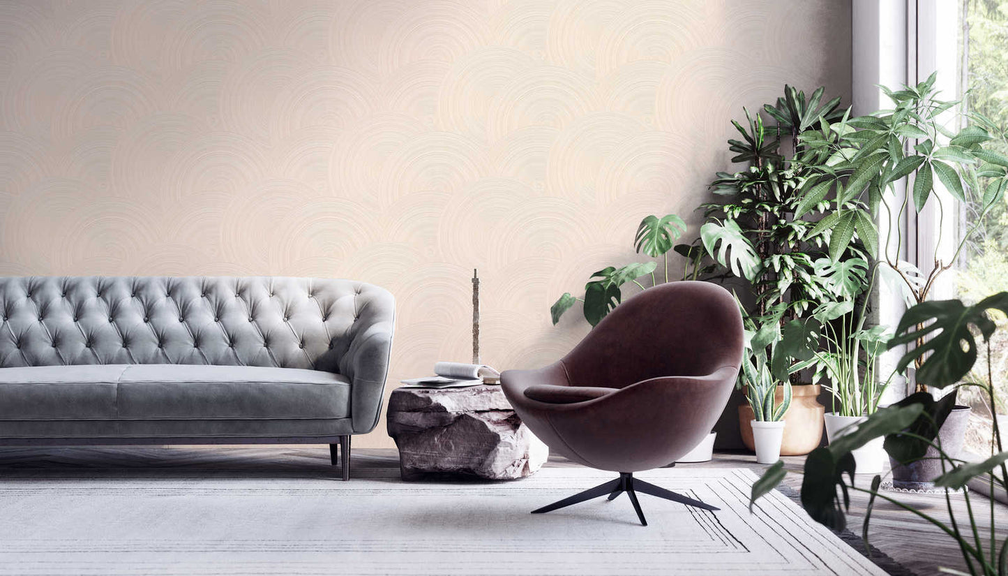 A.S. Creation Tapete Vlies 3D Wellen Beige Silber 38696-3