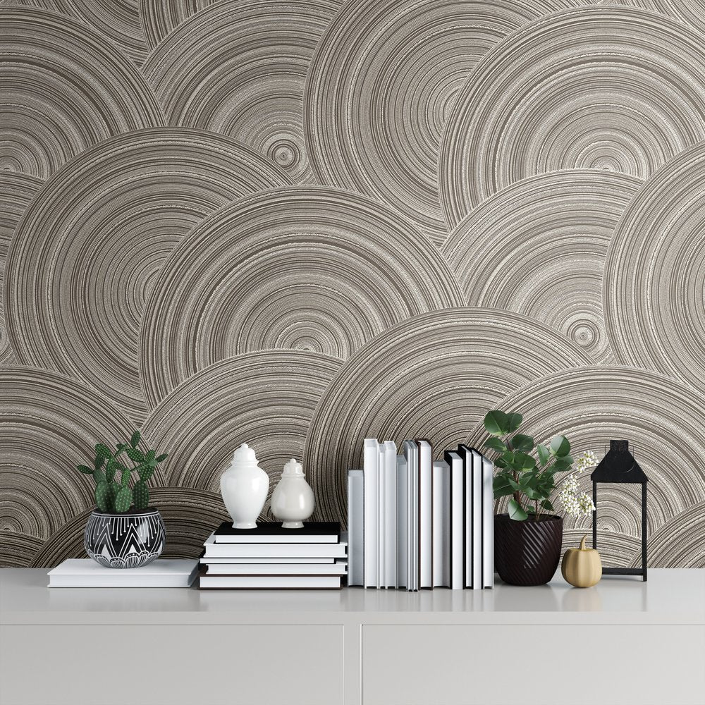 A.S. Creation Tapete Vlies 3D Wellen Braun Hellgrau Gold 38696-4