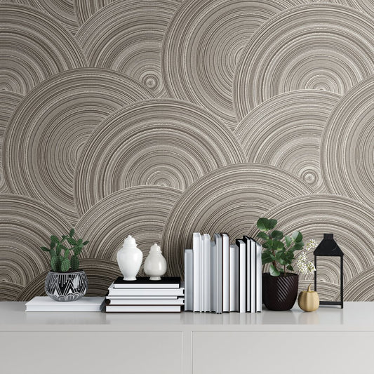 A.S. Creation Tapete Vlies 3D Wellen Braun Hellgrau Gold 38696-4